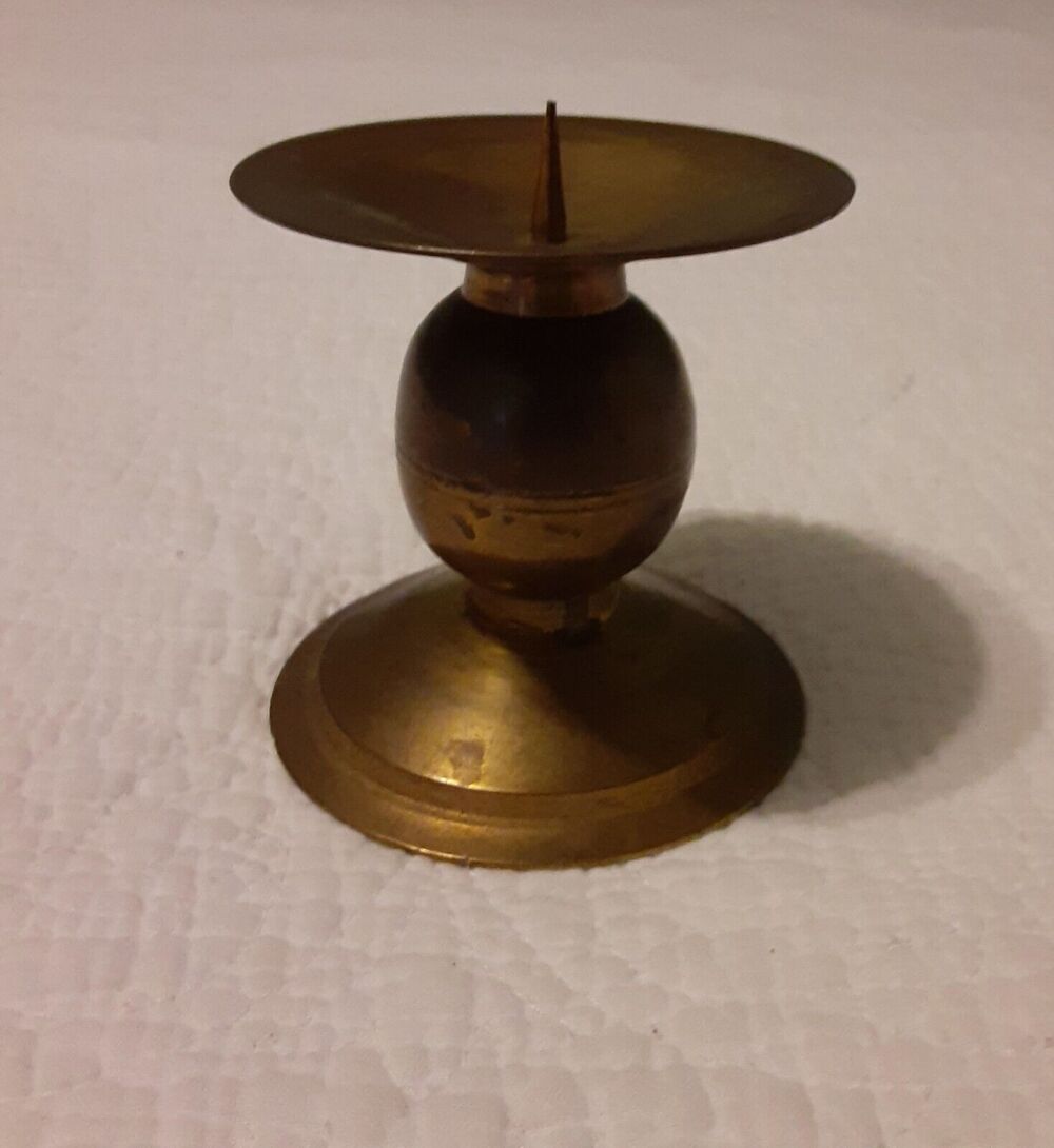 Waccamaw Vintage Brass Candle Holder w/Patina Hand Crafted